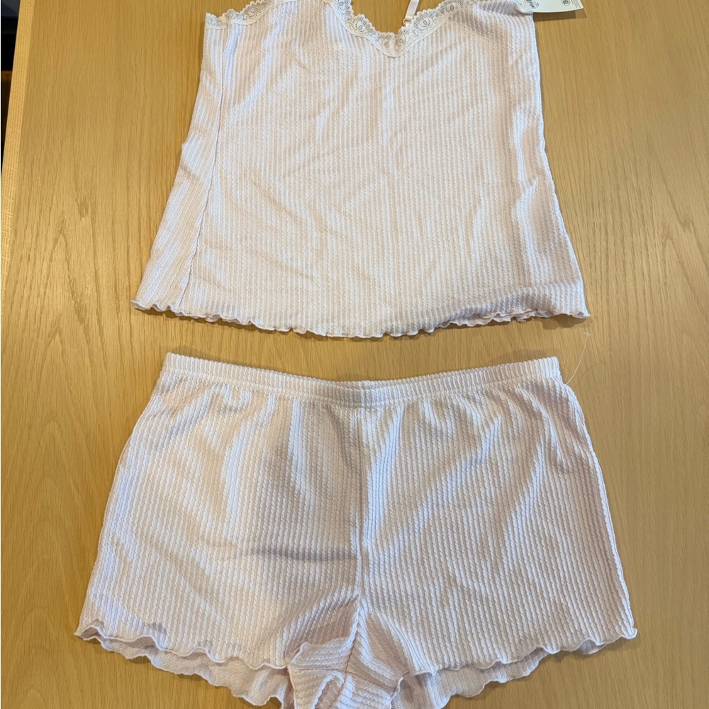 Laura Ashley Pink Striped Pajama Set